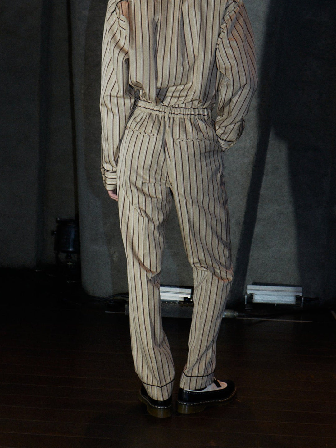 【PRE ORDER 2BUY 10%OFF】PINSTRIPE PAJAMA PANTS【BEIGE×RED】