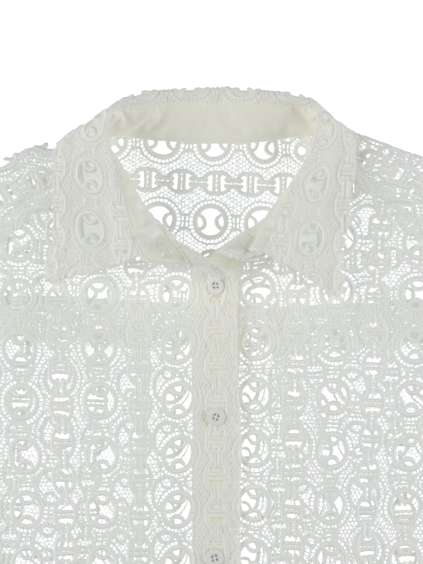 【PRE ORDER 2BUY 10%OFF】SHEER LACE SHIRT 【WHITE】