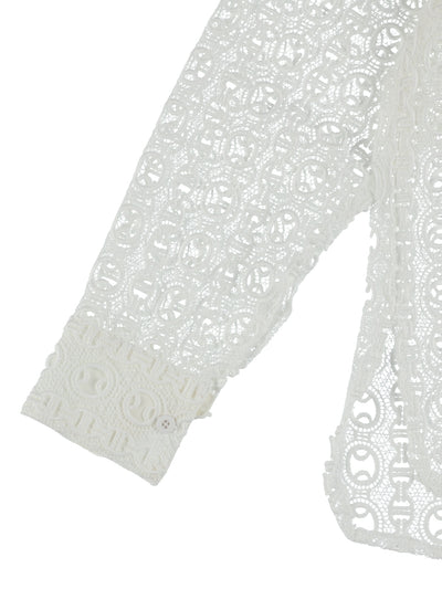 【PRE ORDER 2BUY 10%OFF】SHEER LACE SHIRT 【WHITE】