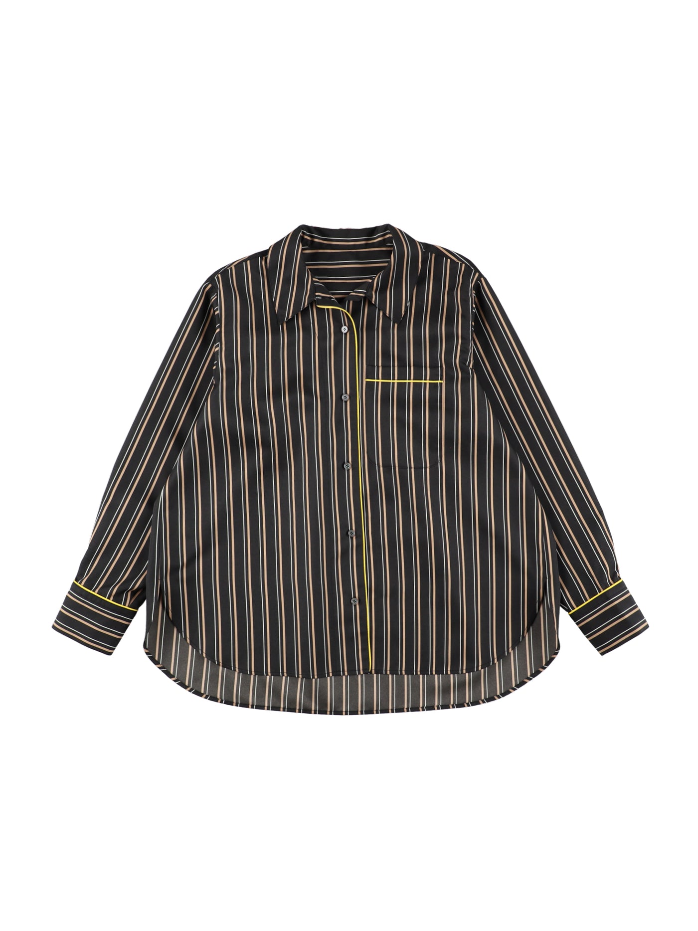 PINSTRIPE PAJAMA SHIRT【BLACK×YELLOW】