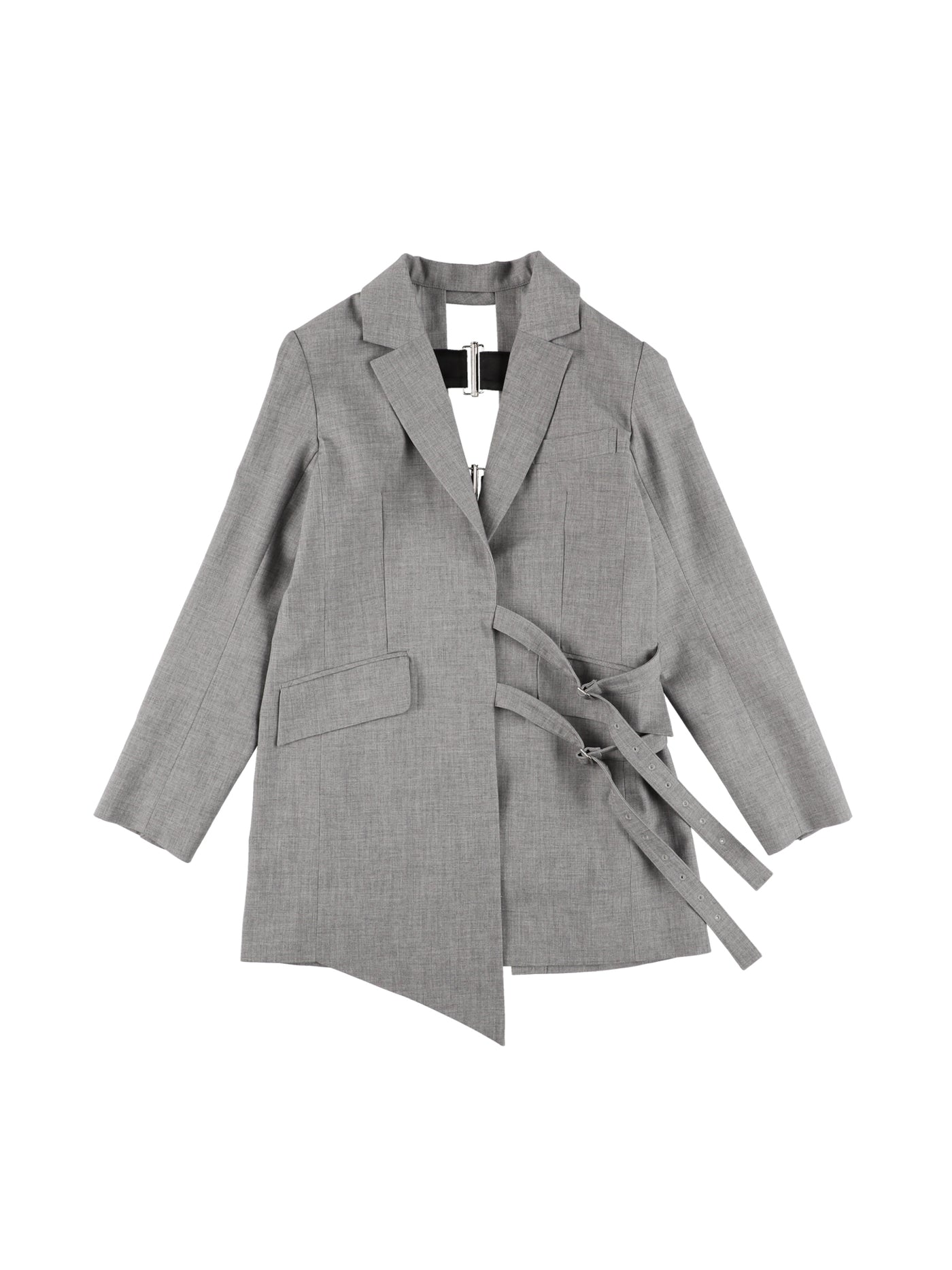 【PRE ORDER 2BUY 10%OFF】BACK OPEN BELTED JACKET 【GRAY】