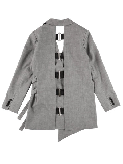 【PRE ORDER 2BUY 10%OFF】BACK OPEN BELTED JACKET 【CHARCOAL】