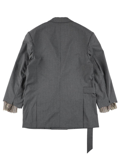 RAW CUT CHOKER JACKET 【GRAY】